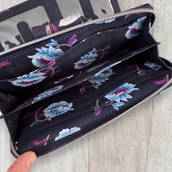 New Vera Bradley Performance Twill Turnlock Wallet - Mayfair in Bloom - Picture 3 of 6
